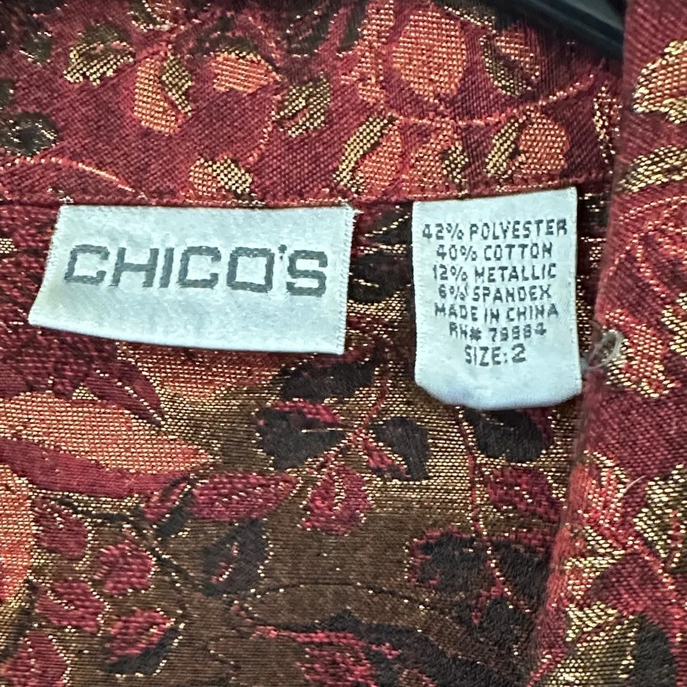Chico's woman size2 USA L metallic blazer stretch - Picture 5 of 12